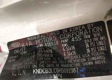 2017 Kia Niro Lx from USA, damaged, VIN KNDCB3LC6H5092387